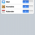 un können Sie auswählen, welche Daten synchronisiert werden sollen: E-Mails und/oder Kontakte und/oder Termine. Wählen Sie aus, was Sie benötigen und „Sichern“ danach. Nun stehen Ihnen alle gewählten Elemente in Ihrer gewohnten iPhone-Umgebung zur Verfügung.