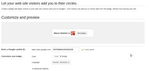 google+ Badge für Profile