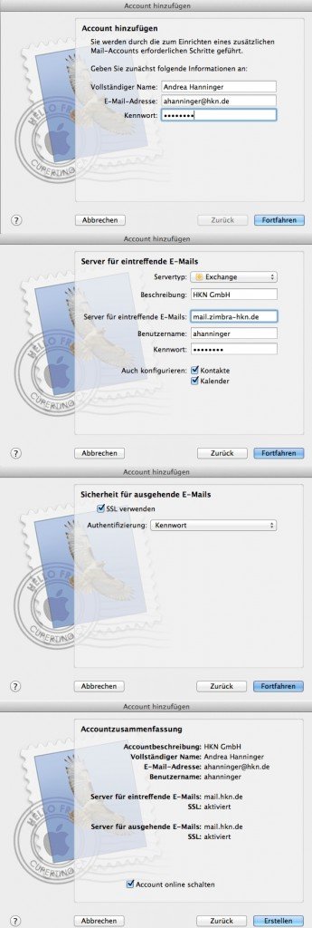 Tutorial: Zimbra mit "Mail" synchronisieren Tutorial: Zimbra mit "Mail" synchronisieren