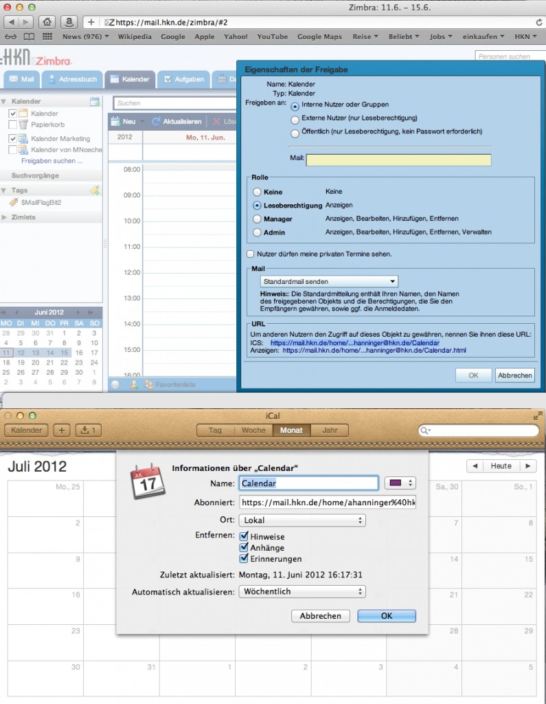 Tutorial: Zimbra & "iCal" Tutorial: Zimbra & "iCal"