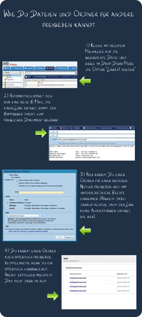 Tutorial Zimbra-Dateien und -Ordner freigeben
