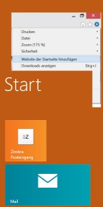 So bekommst du Zimbra als Windows 8 Kachel auf Deinen Startbildschirm