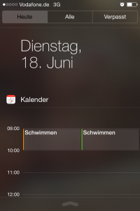Termine im iOS 7 Lockscreen
