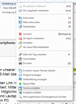 E-Mail in Termin wandeln