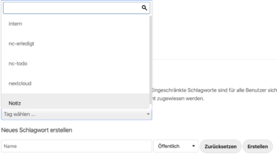 Mit Nextcloud kollaborative Tags anlegen